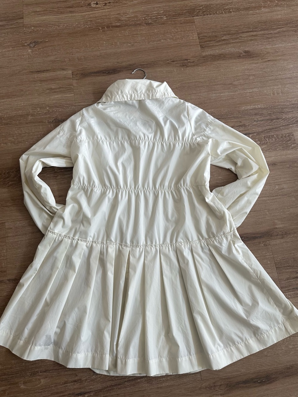 STELLA MCCARTNEY | CREAM PLEATED A-LINE JACKET/ RAIN COAT/ WINDBREAKER | EUC SZ4 - Picture 2 of 9